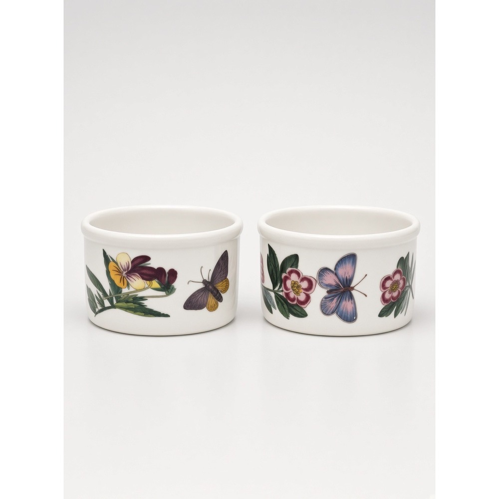 Vintage Portmeirion Botanic Garden Ramekins Custard Set Of 2 Excellent